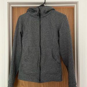 Lulu Lemon hooded zip up jacket - grey - size 4